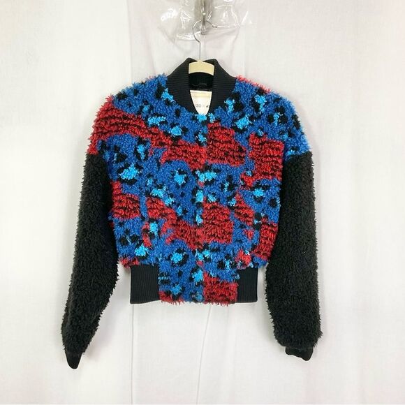 Kenzo X H&M Bloggers Favorite! Jungle Embroidered Teddy Bomber Jacket Coat 4 - Picture 6 of 15